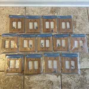 13 Piece Brainerd Solid Wood Switch Outlet Wall Plate Lot - Double Rocker/GFI